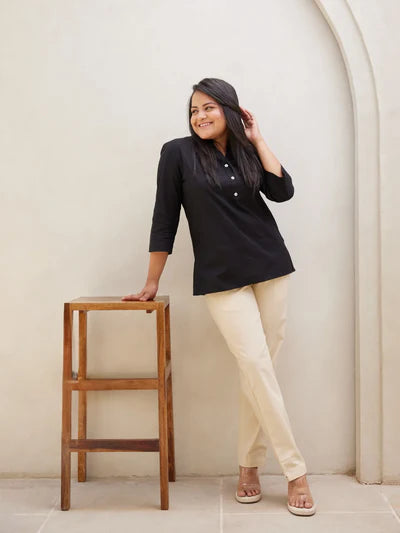 Saadaa Women Beige Cotton Pant